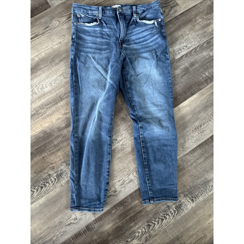 Good American Jeans Womens 14 32 Blue Skinny Stretch Denim High Rise